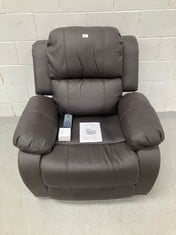 DON DESCANSO - TREVI CHOCO RECLINING 160º RELAX MASSAGE ARMCHAIR WITH 8 SILENT MOTORS, LUMBAR HEAT, 4 ZONES MASSAGE SYSTEM AND ANTI-CRACKING PU. MASSAGE 4 ZONES AND FINISHED IN ANTI-QUARTZ PU [INCLUD