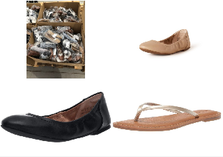 PALLET OF VARIETY OF SHOES INCLUDING WOMEN'S BELICE BALLERINA SHOES, BEIGE, 40.5 EU.