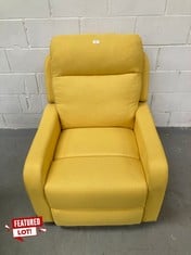 NALUI - ONE FABRIC RECLINING RELAX ARMCHAIR (77X87X95CM) WITH MANUAL PUSH OPENING AND REINFORCED STRUCTURE. LOUNGE ARMCHAIR UPHOLSTERED IN FABRIC WITH 160º RECLINING MUSTARD P.V.P 199,80€ (DAMAGED).