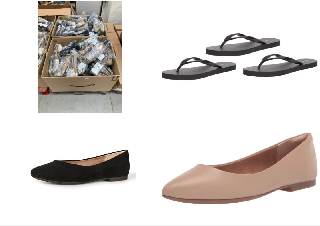 PALLET WITH A VARIETY OF SHOES IN DIFFERENT SIZES AND MODELS INCLUDING A PACK OF 3 WOMEN'S FLIP FLOPS SIZE 39.