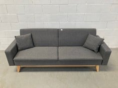 ZZ DON DESCANSO REINE - 3 SEATER SOFA BED, UPHOLSTERED IN FABRIC, BOOK OR CLICK-CLACK OPENING SYSTEM, INCLUDING 2 CUSHIONS, CHARCOAL GREY COLOUR, SOFA: 201 X 73 X 79 CM, BED: 201 X 99 X 42 CM P.V.P 2