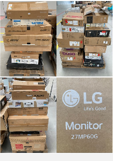 16 X MONITORS VARIOUS MODELS AND SIZES INCLUDING LG MONITOR 27MP60G 27" (BROKEN).