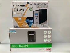 2 X SAI INCLUDING APC BY SCHNEIDER ELECTRIC BACK-UPS BX, BX1600MI-GR, UNINTERRUPTIBLE POWER SUPPLY SAI, BATTERY BACK-UP WITH SCHUKO SOCKETS AND SURGE PROTECTION, AVR, 1600 VA / 900 WATT, (NO POWER ON