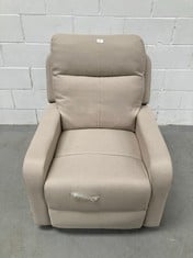 NALUI - ONE FABRIC RECLINING RELAX ARMCHAIR (77X87X95CM) WITH MANUAL PUSH OPENING AND REINFORCED STRUCTURE. LOUNGE ARMCHAIR UPHOLSTERED IN FABRIC WITH 160º BEIGE RECLINING (DAMAGED P.V.P 199.50€).