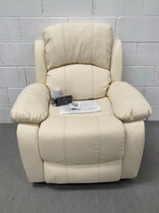 MASSAGE ARMCHAIR RELAX MASSAGE HEAT TREVI CREAM RECLINING 160º WITH 8 SILENT MOTORS, LUMBAR HEAT, 4 ZONES MASSAGE SYST. MASSAGE 4 ZONES AND FINISHED IN PU ANTI-QUARTZ [INCLUDES REMOTE CONTROL]. IDEAL