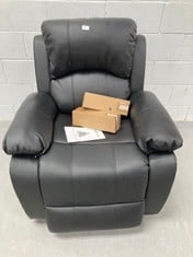 MASSAGE ARMCHAIR RELAX MASSAGE HEAT TREVI BLACK RECLINING 160º WITH 8 SILENT MOTORS, LUMBAR HEAT, 4 ZONES MASSAGE SIST. MASSAGE 4 ZONES AND FINISHED IN PU ANTI-QUARTZ [INCLUDES REMOTE CONTROL]. IDEAL