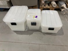 VARIETY OF STORAGE BOXES WITH VARIOUS SIZES (DAMAGED).