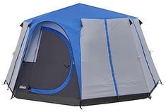 COLEMAN KOBUK VALLEY 3 + - OCTAGON 8 TENT WITH 7 WINDOWS AND PATENTED D-DOOR (WATER SEAL WS 2.000 MM), BLUE/GREY.