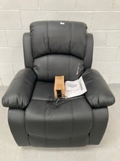 MASSAGE ARMCHAIR RELAX MASSAGE HEAT TREVI BLACK RECLINING 160º WITH 8 SILENT MOTORS, LUMBAR HEAT, 4 ZONES MASSAGE SIST. MASSAGE 4 ZONES AND FINISHED IN PU ANTI-QUARTZ [INCLUDES REMOTE CONTROL]. IDEAL