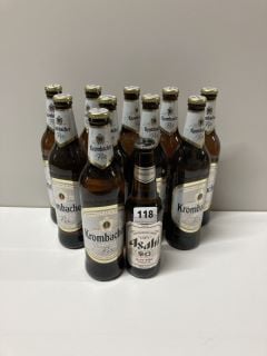 11 X BOTTLES OF BEER TO INCLUDE ASAHI BEER 330ML 5% VOL AND KROMBACHER PILS BEER 500ML 4.8% VOL 18+ ID MAY BE REQUIRED UPON COLLECTION E.G. A VALID PASSPORT (COLLECTION ONLY)