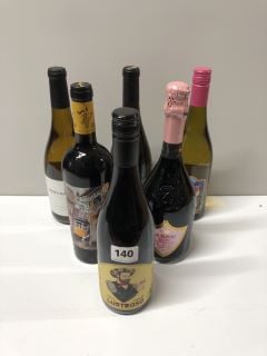 6 X BOTTLES OF WINE TO INCLUDE LUSTROSO TEMPRANILLO WINE 750ML 13.5% VOL 18+ ID MAY BE REQUIRED UPON COLLECTION E.G. A VALID PASSPORT (COLLECTION ONLY)