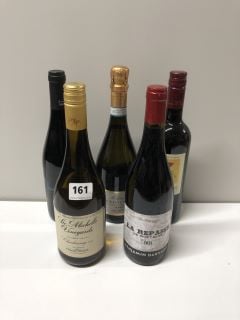 5 X BOTTLES OF WINE TO INCLUDE STE.MICHELLE VINEYARDS CHARDONNAY WINE 75CL 13.5% 18+ ID MAY BE REQUIRED UPON COLLECTION E.G. A VALID PASSPORT (COLLECTION ONLY)