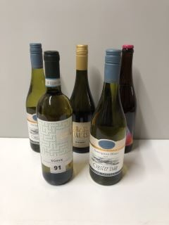 5 X BOTTLES OF WINE TO INCLUDE SOAVE DENOMINAZIONE DI ORIGINE CONTROLLATA 750ML 11.5% VOL 18+ ID MAY BE REQUIRED UPON COLLECTION E.G. A VALID PASSPORT (COLLECTION ONLY)