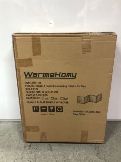 WARMIEHOMY 4 PANELS FREE STANDING FOLDABLE PET GATE