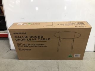 HOMEBASE CALLIE ROUND DROP LEAF TABLE - OAK EFFECT