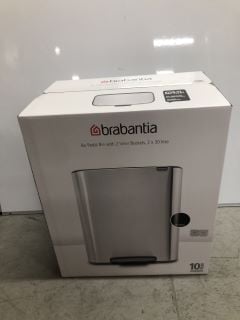 BRABANTIA BO PEDAL BIN WITH 2 INNER BUCKETS, 2 X 30L