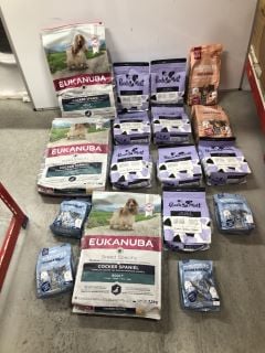 LARGE QTY OF DOG FOOD INC EUKANUBA DRY DOG FOOD