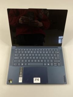 LENOVO YOGA SLIM 7 LAPTOP IN COSMIC BLUE: MODEL NO 14Q8X9 (WITH BOX & CHARGER) (HARD DRIVE REMOVED TO BE SOLD AS SALVAGE,SPEAR PARTS).   [JPTN41835]