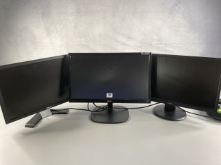 3 X MONITORS TO INC LG 22" MODEL 22M35A-B (WITH STAND,WITH POWER SUPPLY)