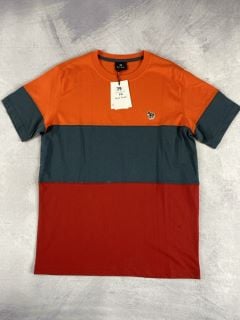 PAUL SMITH MEN'S SS REG FIT PANEL T ZEBRA BADGE. SIZE: S, MADE FROM: 100% ORGANIC COTTON. RRP: £75