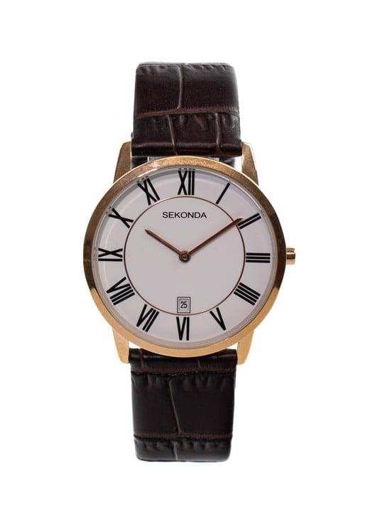 Sekonda Quartz Watch, Model: 1780T APT White Dial Brown Leather Strap. Brief Condition Report: Ex Display (Not Currently Running) (VAT Only Payable on Buyers Premium)