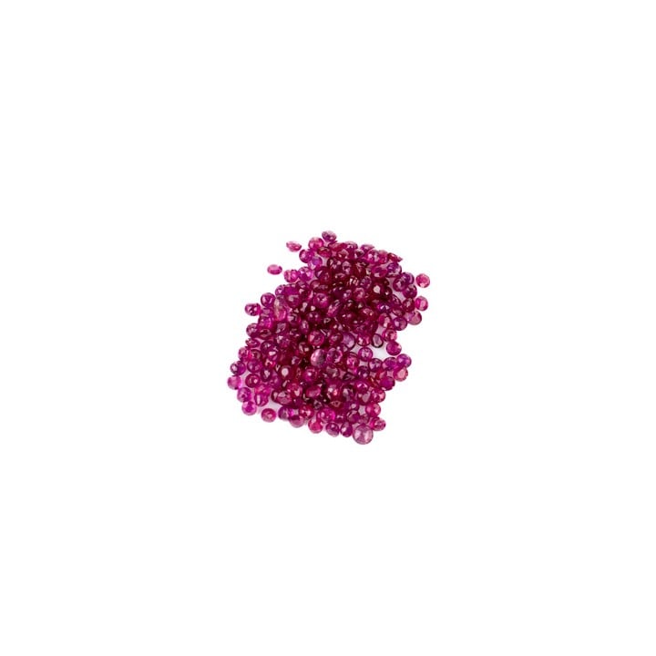 8.57ct Ruby Faceted Round-cut Parcel of Gemstones, 2mm