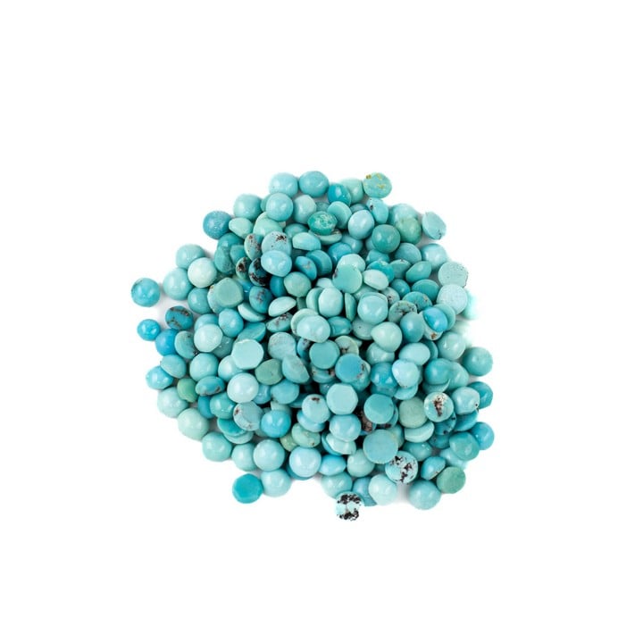 70.96ct Turquoise Cabochon Round-cut Parcel of Gemstones, 4.5mm