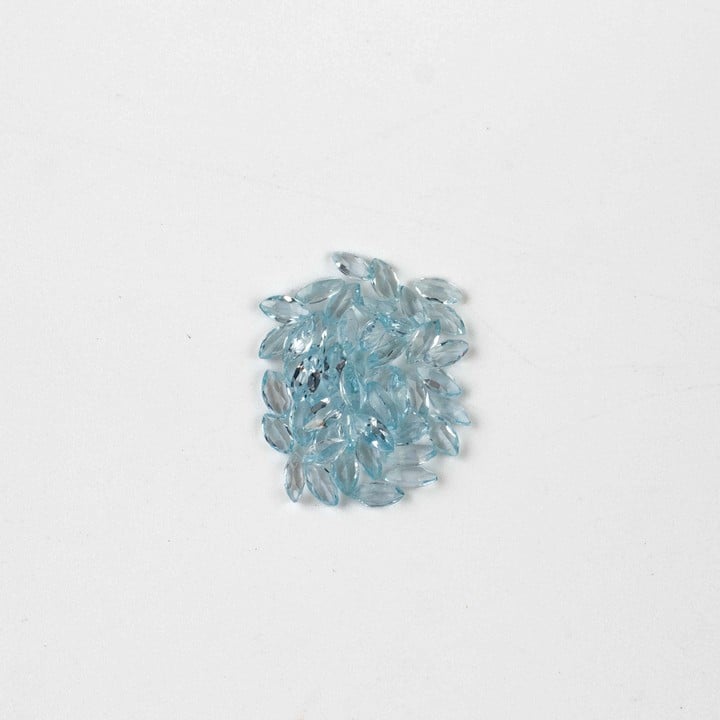 4.74ct Aquamarine Faceted Marquise-cut Parcel of Gemstones, 4x2mm