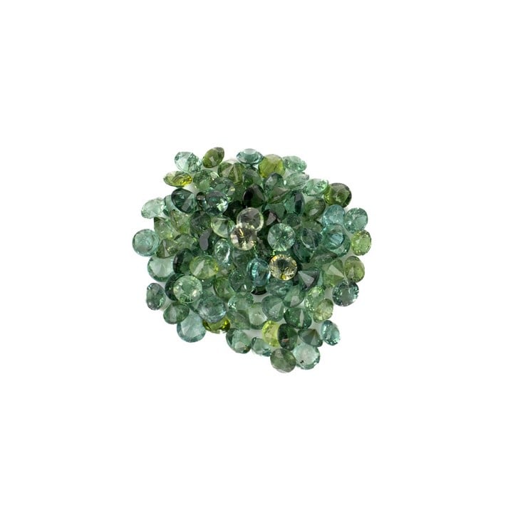 Green Tourmaline Faceted Round-cut Parcel of Gemstones, 2.75mm