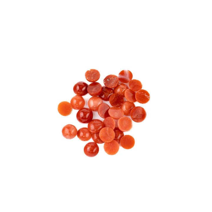 17.99ct Red Coral Cabochon Round-cut Parcel of Gemstones, 6mm