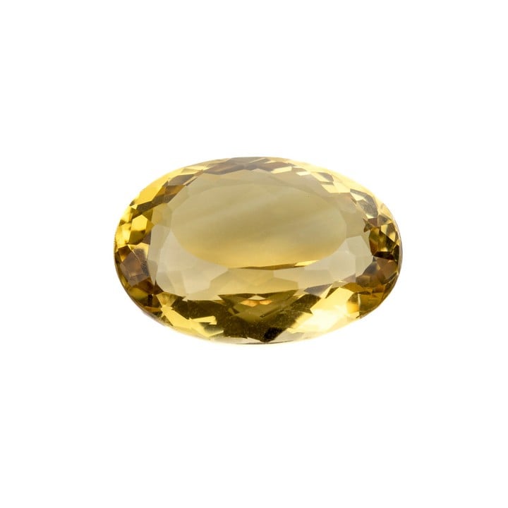 38.96ct Citrine Faceted Oval-cut Single Gemstone, 26x20mm