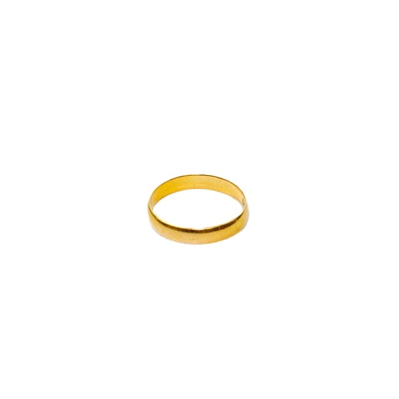 22ct Yellow Gold Plain Band Ring, Size O½, 2.8g.  Auction Guide: £150-£200 (VAT Only Payable on Buyers Premium)