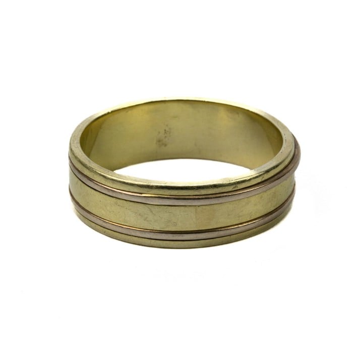 14K Yellow and Rose Band Ring, Size Z+4, 11.5g.  Auction Guide: £350-£450 (VAT Only Payable on Buyers Premium) (JAAP28)