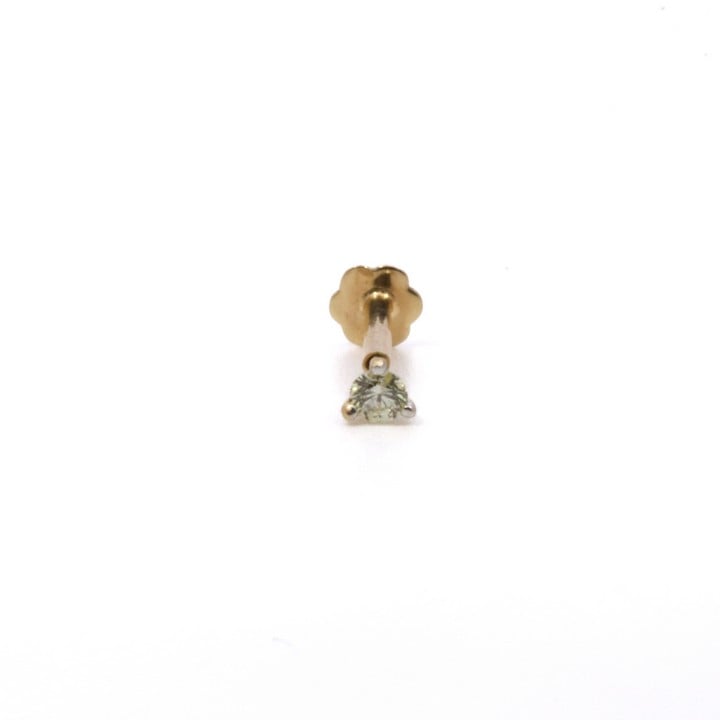 18K Yellow 0.06ct Diamond Nose, Lip and Ear Stud, 0.2g (VAT Only Payable on Buyers Premium)