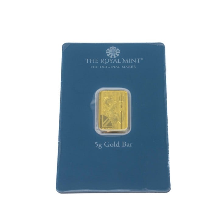 The Royal Mint 999.9 Fine Gold Bar, 23x14mm, 5g with Happy Birthday Packaging (VAT Only Payable on Buyers Premium)