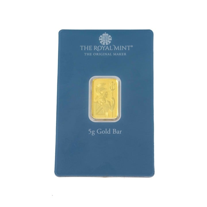 The Royal Mint 999.9 Fine Gold Bar, 23x14mm, 5g with Happy Birthday Packaging (VAT Only Payable on Buyers Premium)