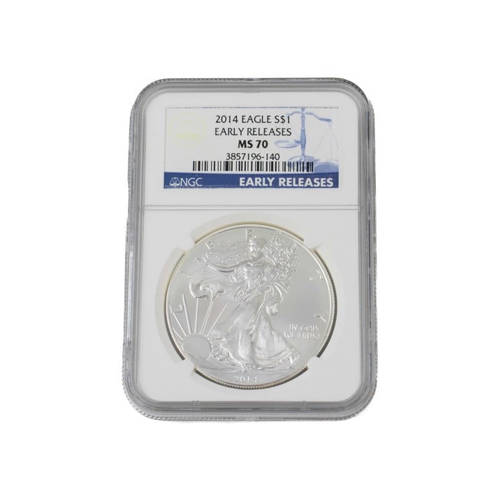 Silver .999 Eagle 2014 1oz One American Dollar Coin featuring Lady Liberty, 40mm, 31.1g. In Sealed Box (VAT Only Payable on Buyers Premium)