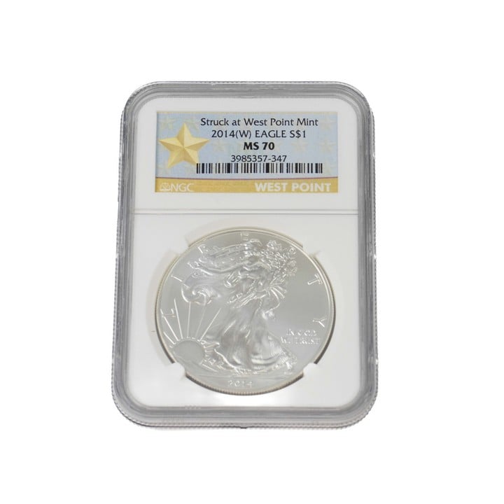 Silver .999 Eagle 2014 1oz One American Dollar Coin featuring Lady Liberty, 40mm, 31.1g. In Sealed Box (VAT Only Payable on Buyers Premium)