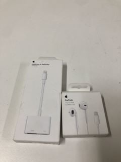 BOX OF APPLE PRODUCTS INC. EARPODS LIGHTNING CONNECTOR