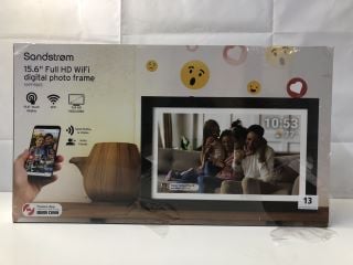 SANDSTROM 15.6" FULL HD WIFI DIGITAL PHOTO FRAME MODEL: SDPF15B25 - RRP.£119