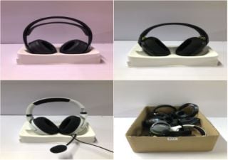 BOX OF HEADSETS TO INC SONY PLAYSTATION PULSE 3D WIRELESS GAMING HEADSET