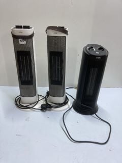 3 X HEATERS TO INC 2 X LOGIK TOWER CERAMIC HEATER