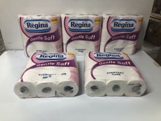 5 XREGINA GENTLE SOFT 9 PACK TOILET ROLL