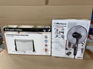 2 X ITEMS INC BELACO 16" REMOTE CONTROL STAND FAN