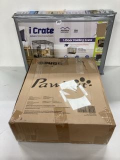 2 X PET ITEMS INC ICRATE 1 DOOR FOLDING CRATE