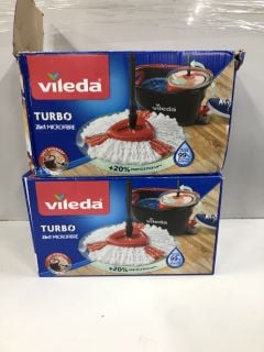 2 X VILEDA TURBO 2-IN-1 MICROFIBRE