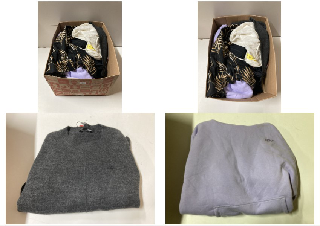 BOX OF CLOTHES IN VARIOUS SIZES AND DESIGNS