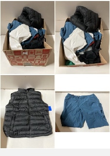 BOX OF CLOTHES IN VARIOUS SIZES AND DESIGNS