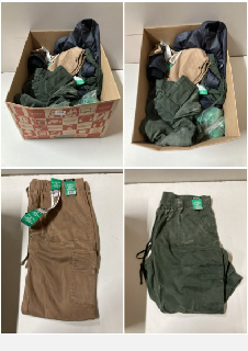 BOX OF CLOTHES IN VARIOUS SIZES AND DESIGNS