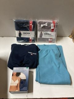 BOX OF CLOTHES IN VARIOUS SIZES AND DESIGNS